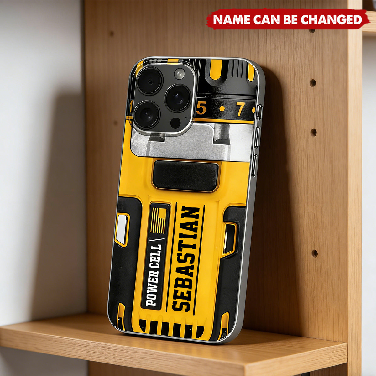 Power Cell Drill Case, Personalized Clear Phone Case, Gift For Dad