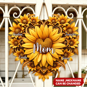 All Roads Lead Back To Her - Personalized Sunflower Wood Sign - Mother's Day Birthday Gifts For Mom, Grandma