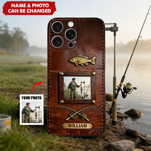 Best Catch - Personalized Fishing Leather Phone Case
