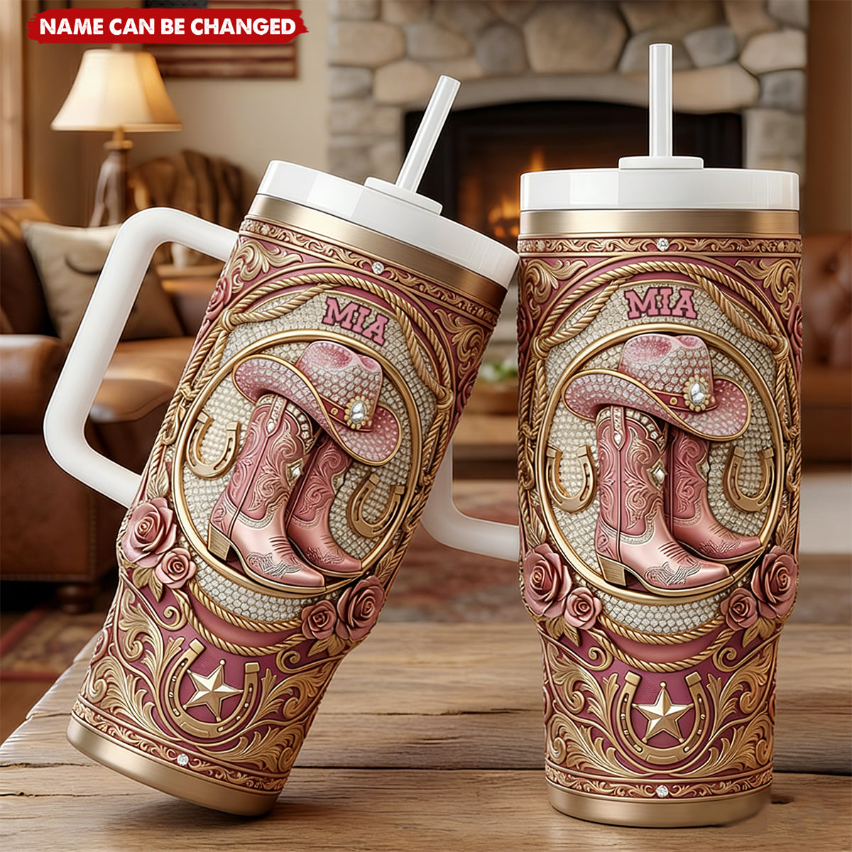 Vintage Western Cowgirl Tumbler - Personalized Gifts For Cowgirl