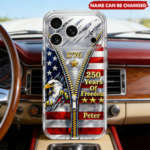 Years Of Freedom Personalized Clear Phone Case, Gift For Patriots
