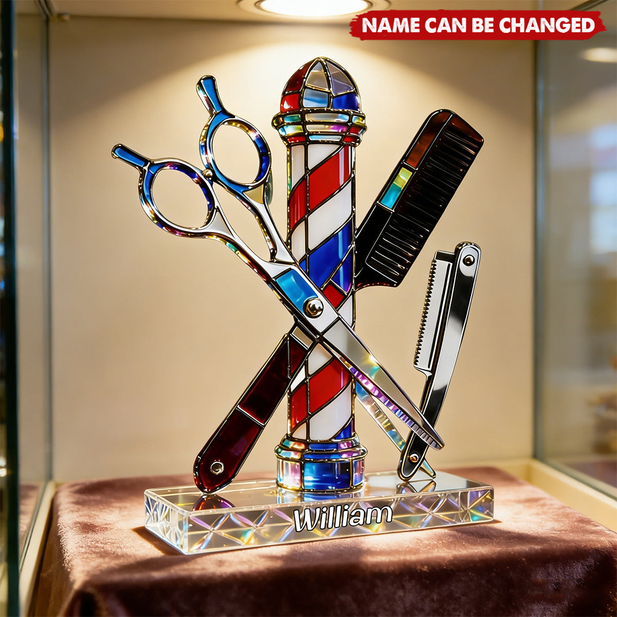 Custom Hair Stylist Acrylic Plaque, Barber Shop Salon Desk Decor Acrylic Block