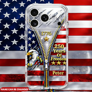 Years Of Freedom Personalized Clear Phone Case, Gift For Patriots