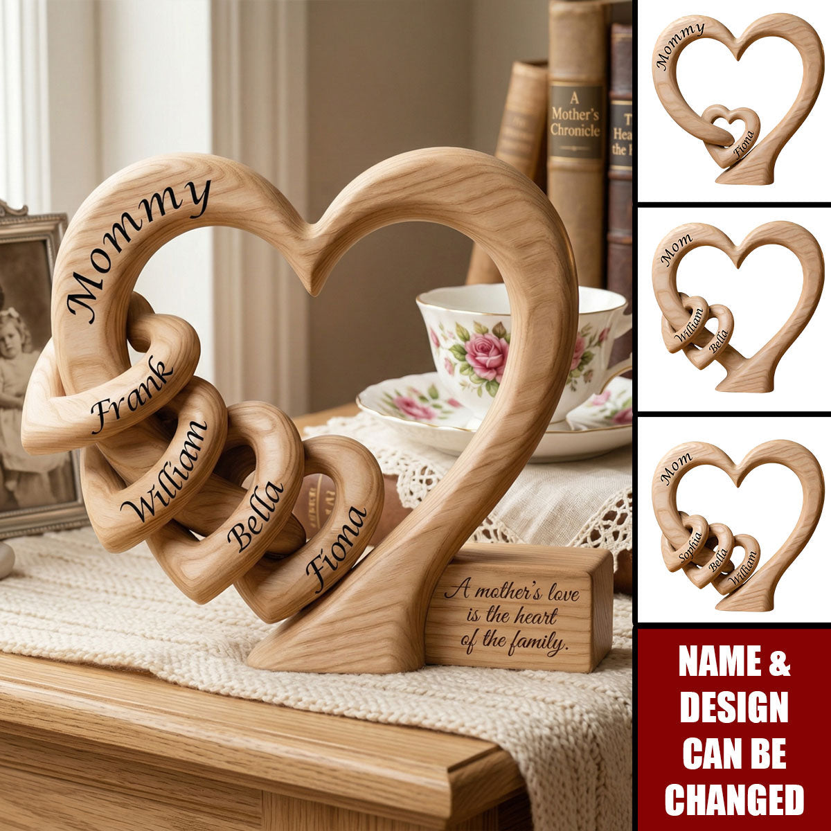 Mommy Heart Acrylic Plaque - Personalized Gifts For Mother's Day
