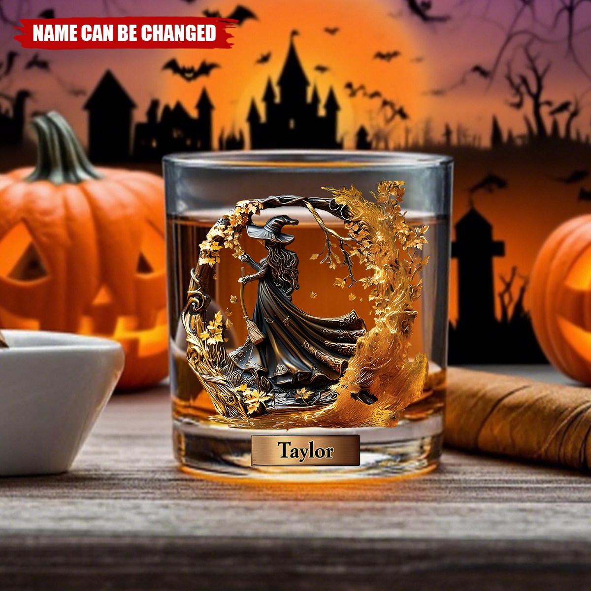 Beautiful Witch - Personalized Whisky Glass