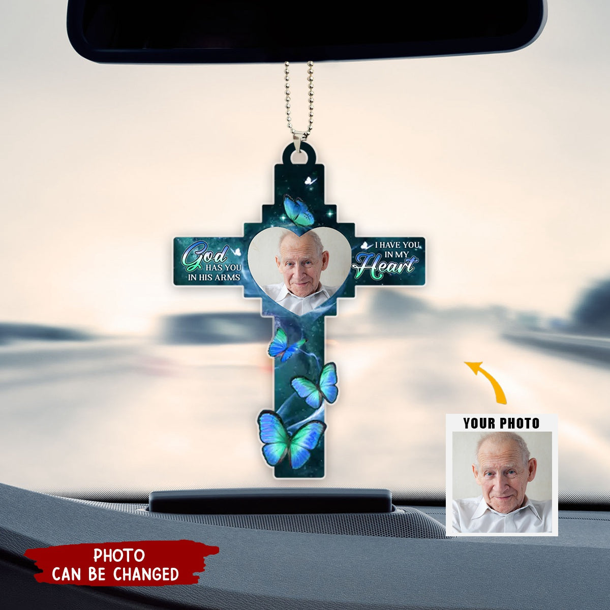 Custom Photo You Will Always Hold A Special Place In My Heart - Memorial Personalized Custom Car Ornament