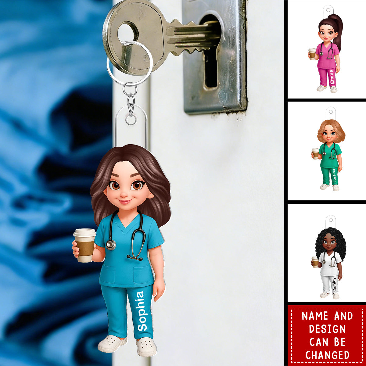 Proud Nurse Mom - Personalized Acrylic Keychain, Gift For Mom, Grandma