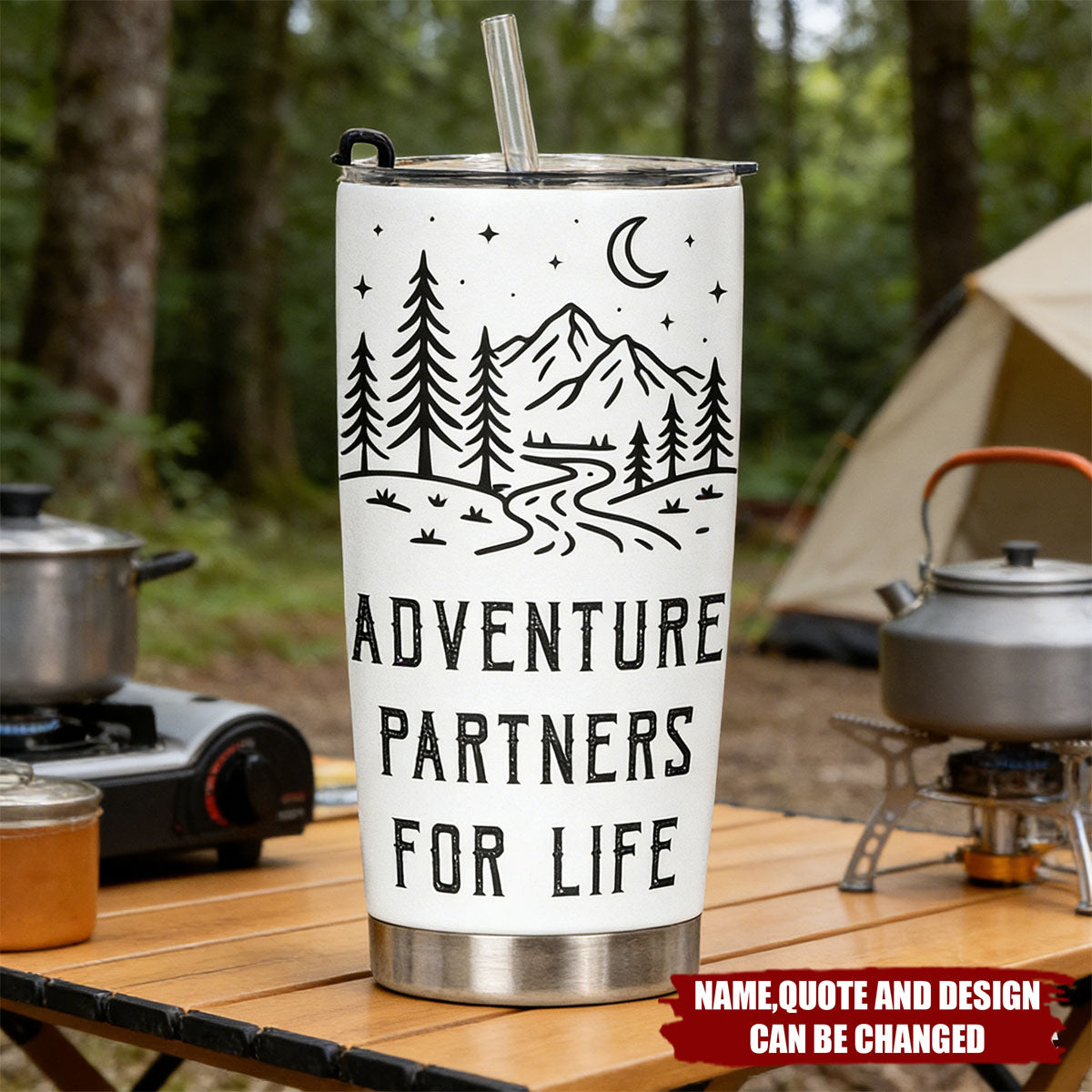 Adventure Partners For Life Camping - Personalized Tumbler