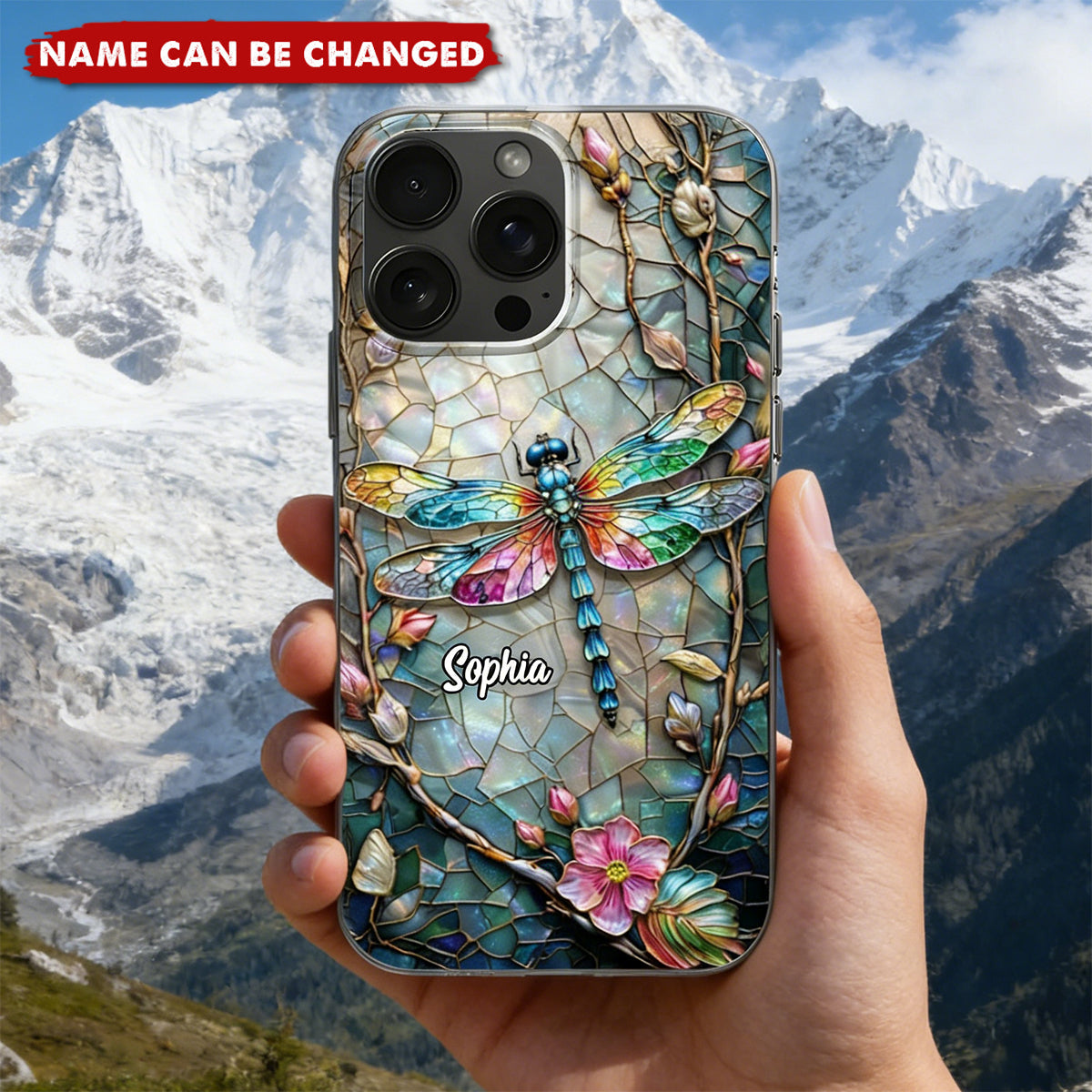 A Colorful Dragonfly Resting Among Flowers - Personalized Full Print Phone Case, Gift For Nature Lovers