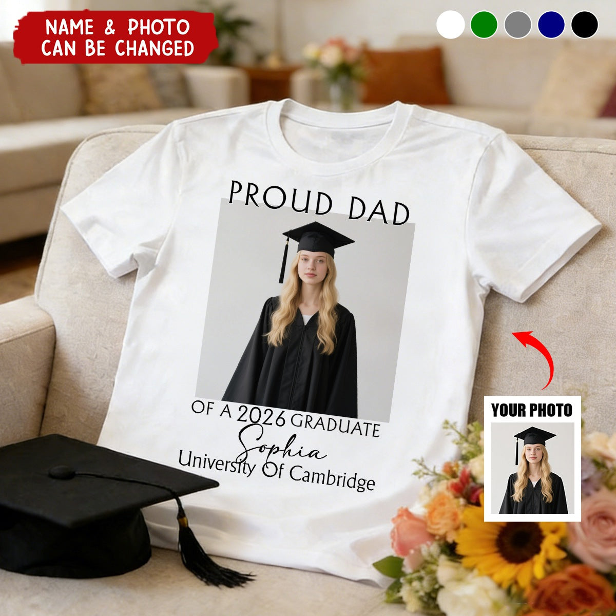 Custom Photo Proud Family Of A 2026 Graduation - Personalized T Shirt