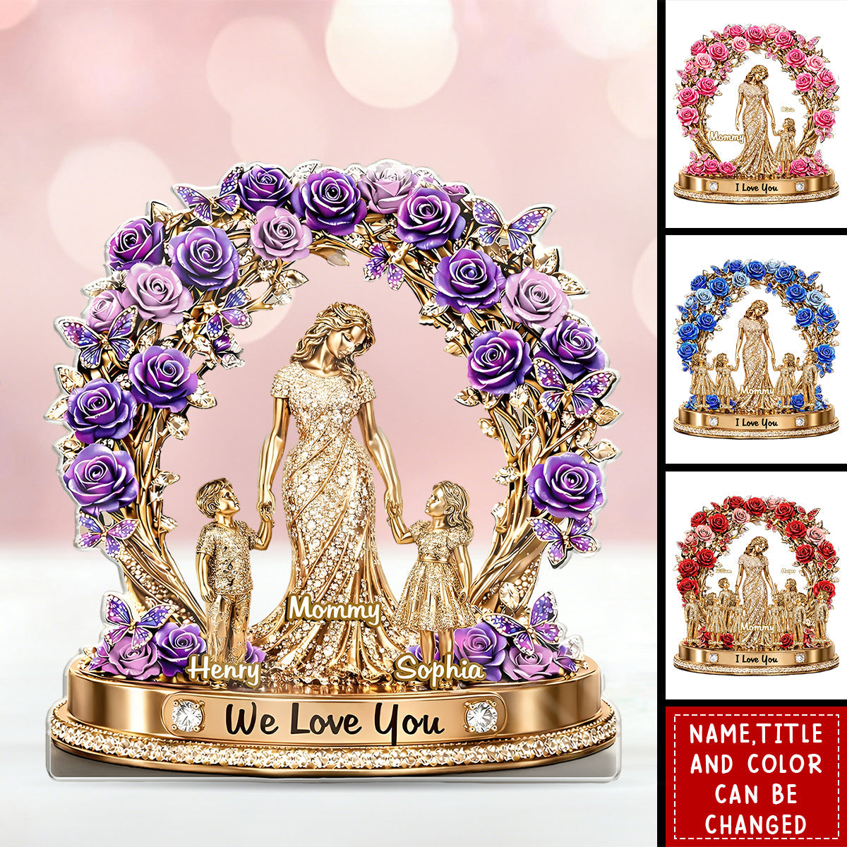 Mom Makes Every Day Beautiful - Personalized Acrylic Block Plaque