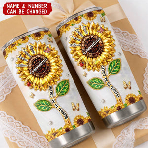 Custom Sunflower Tumbler - Personalized Mother's Day Birthday Gifts For Mom, Grandma