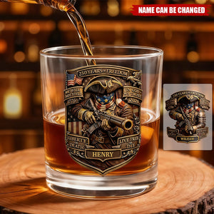 Live Free Tribute 250 Years Round Glass - Personalized Gift For Patriots