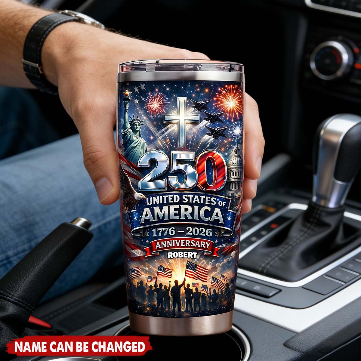 USA 250th Anniversary - Personalized Stainless Steel Tumbler, Gifts For Patriots