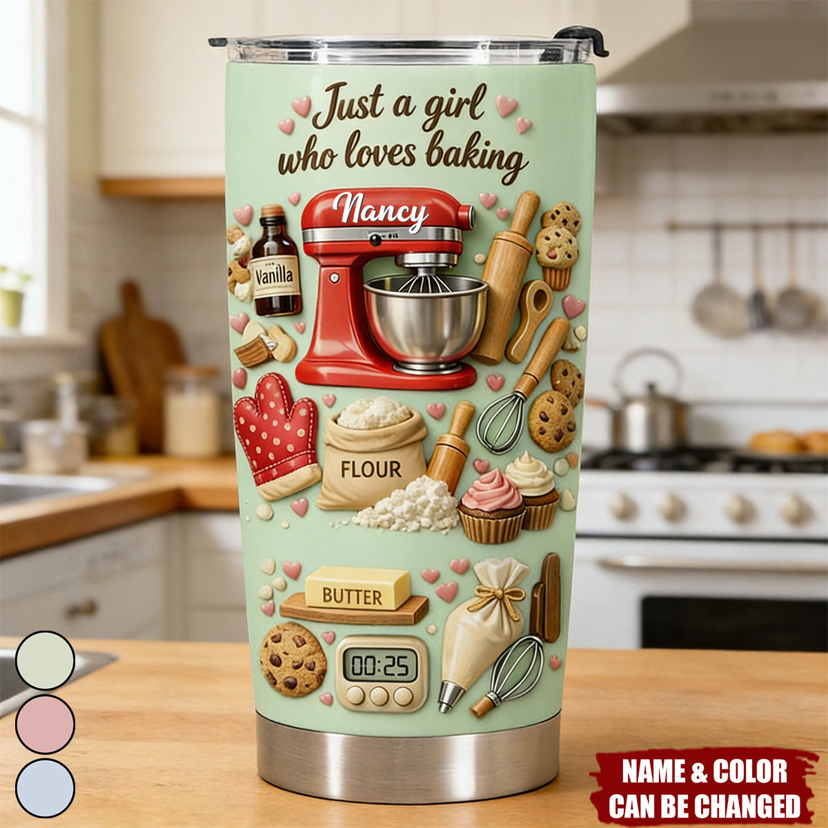 Just A Girl Who Loves Baking, Personalized Tumbler, Gift For Bakers