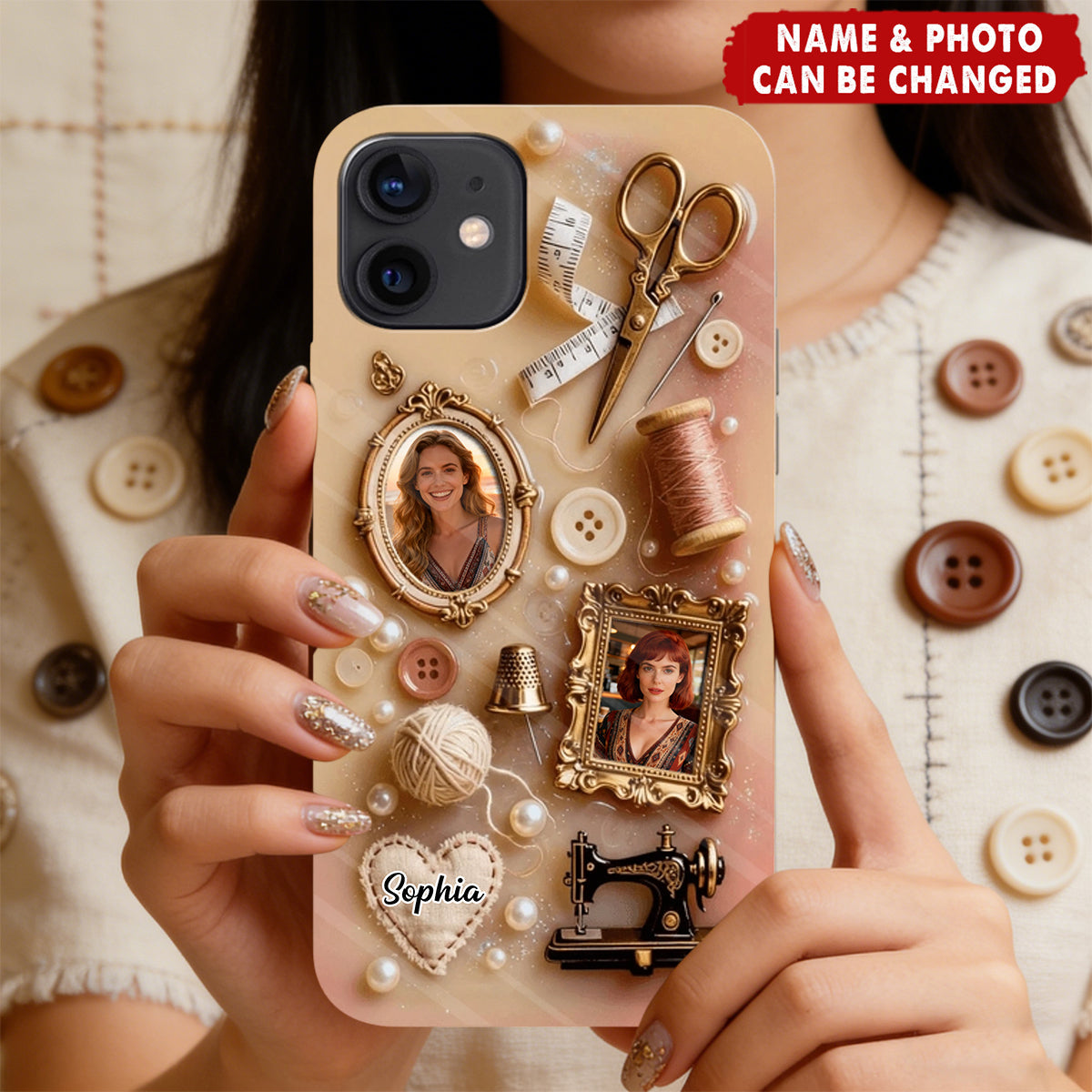 Love Sewing - Personalized Sewing Full Print Phone Case