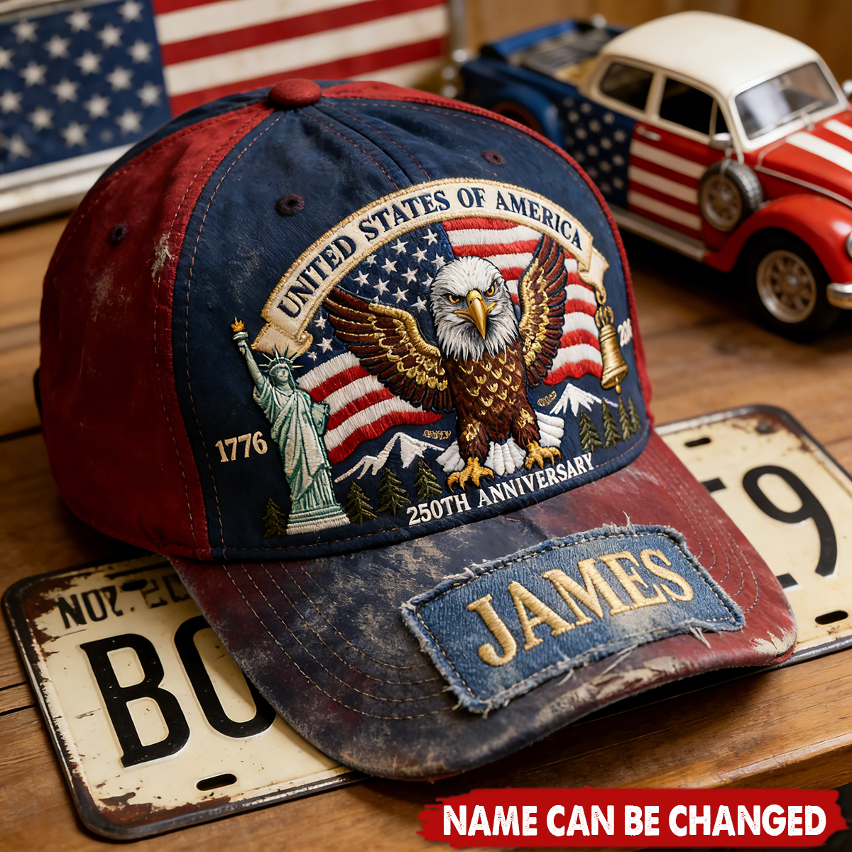 Proud Eagle - Personalized Patriot Classic Cap, Gifts For Patriots