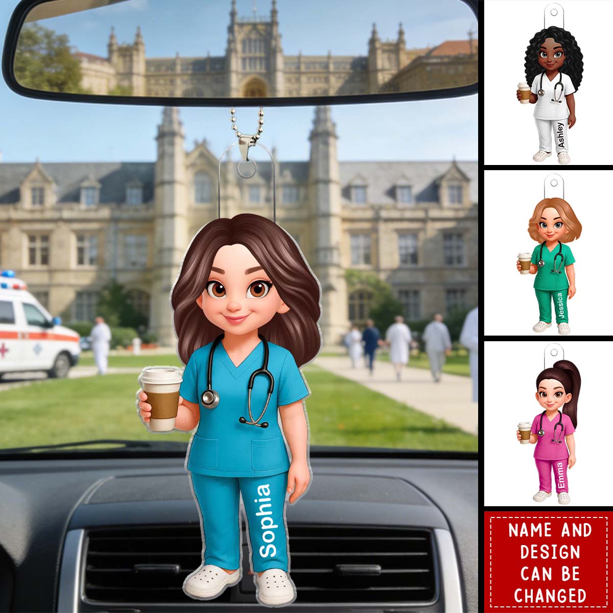 Proud Nurse Mom - Personalized Car Ornament, Gift For Mom, Grandma