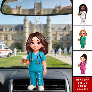 Proud Nurse Mom - Personalized Car Ornament, Gift For Mom, Grandma