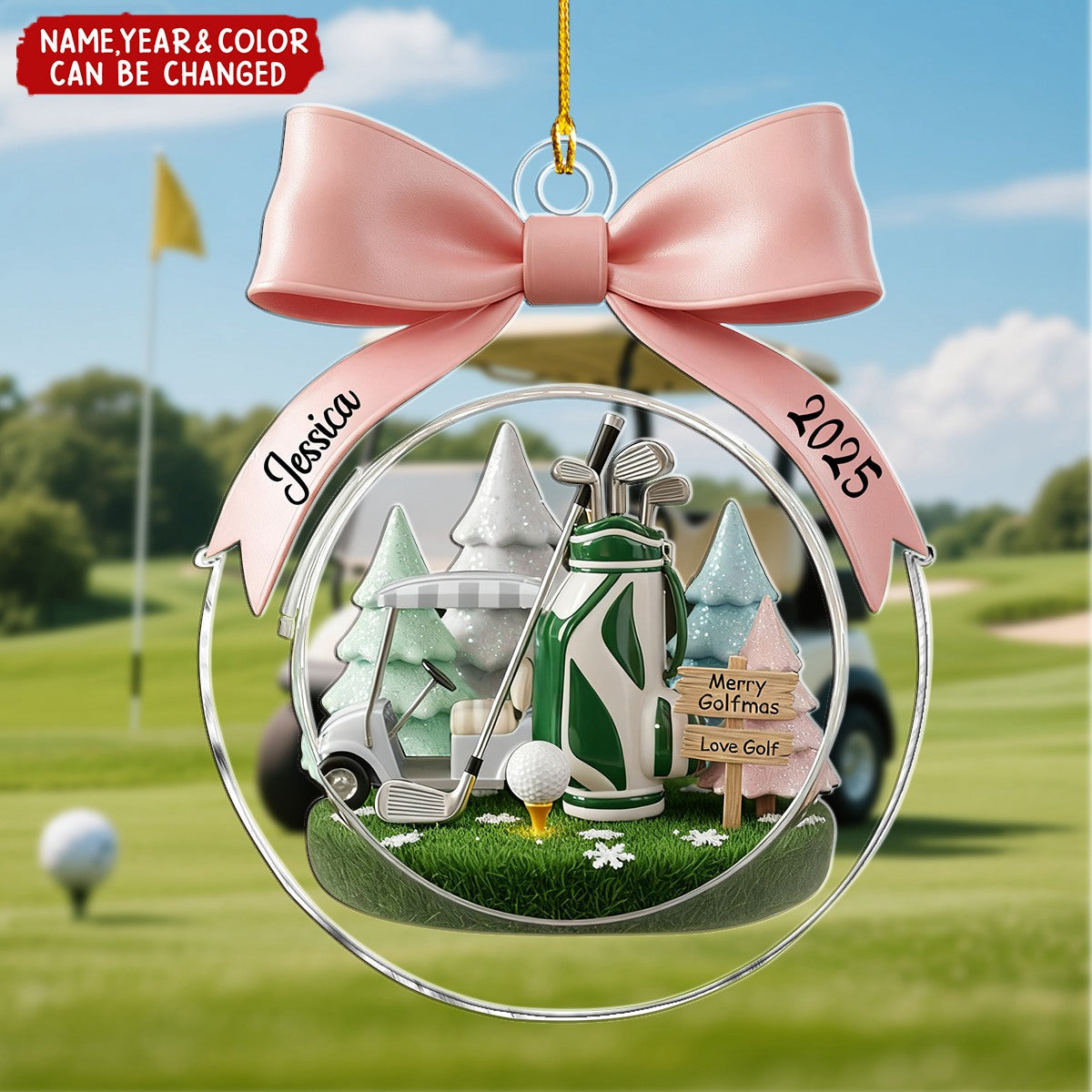Golf Christmas - Personalized Christmas Acrylic Ornament