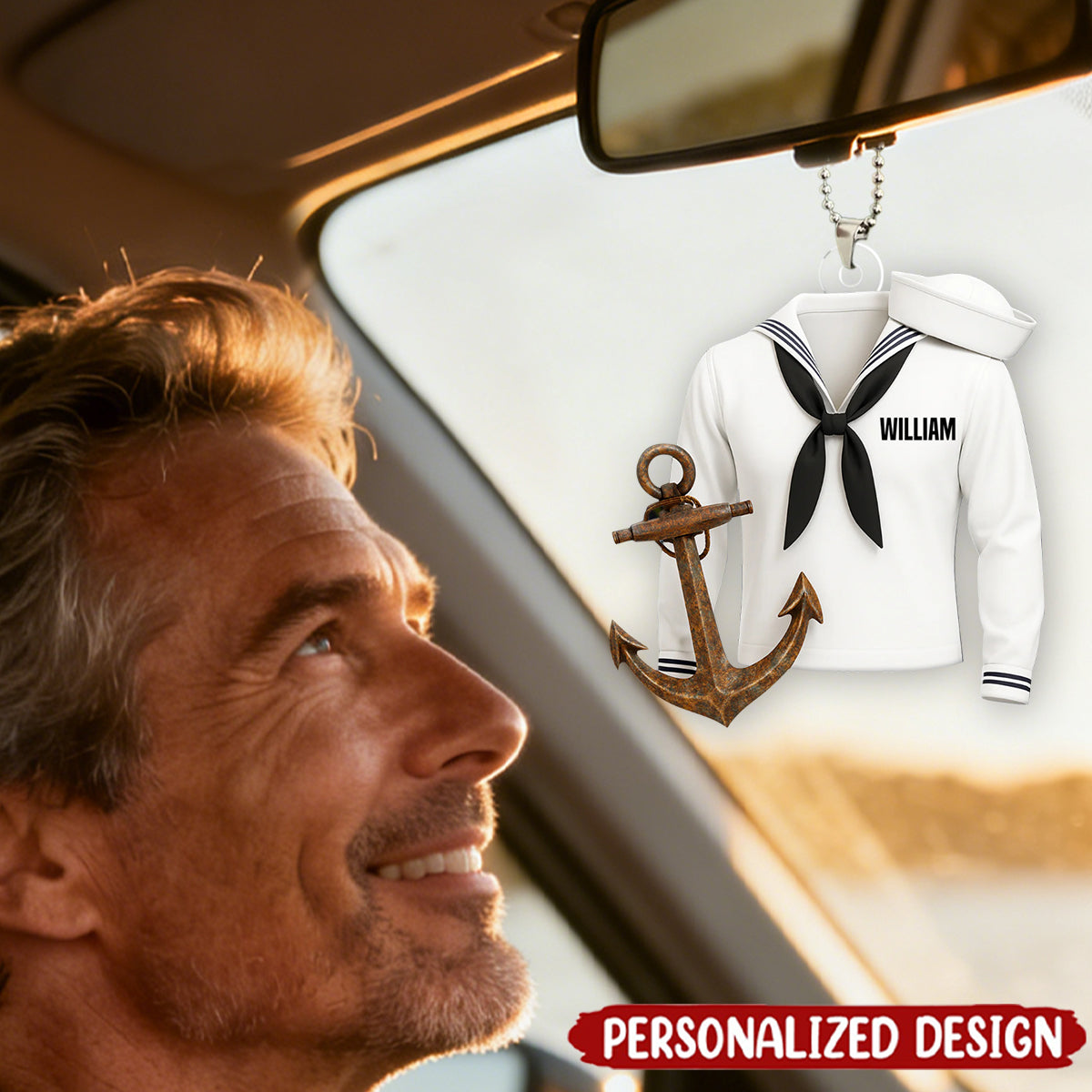 Sail With Courage & Pride – Personalized Acrylic Car Ornament