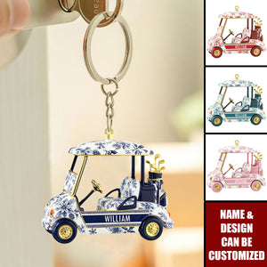 Golf Cart - Personalized Acrylic Keychain, Gifts For Golf Lovers
