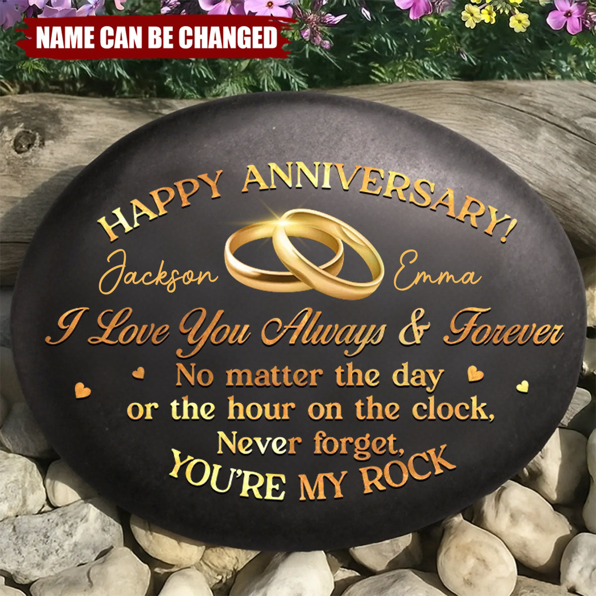 Custom Printed Rock - Anniversary Wedding Gifts For Husband And Wife, Him And Her - My Daily Dose Of Happy