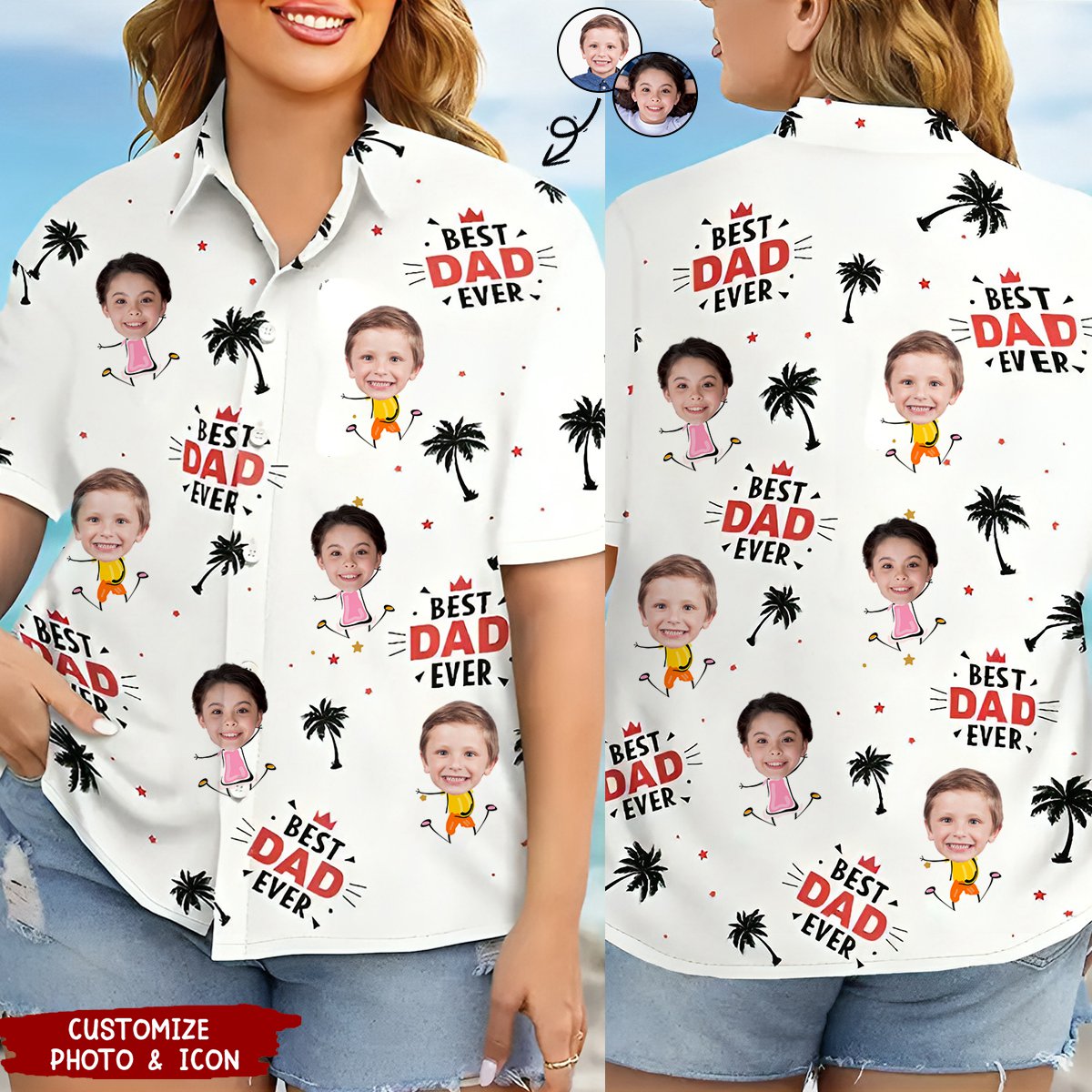 Best Dad Ever Coconut Palm - Personalized Hawaiian Shirt