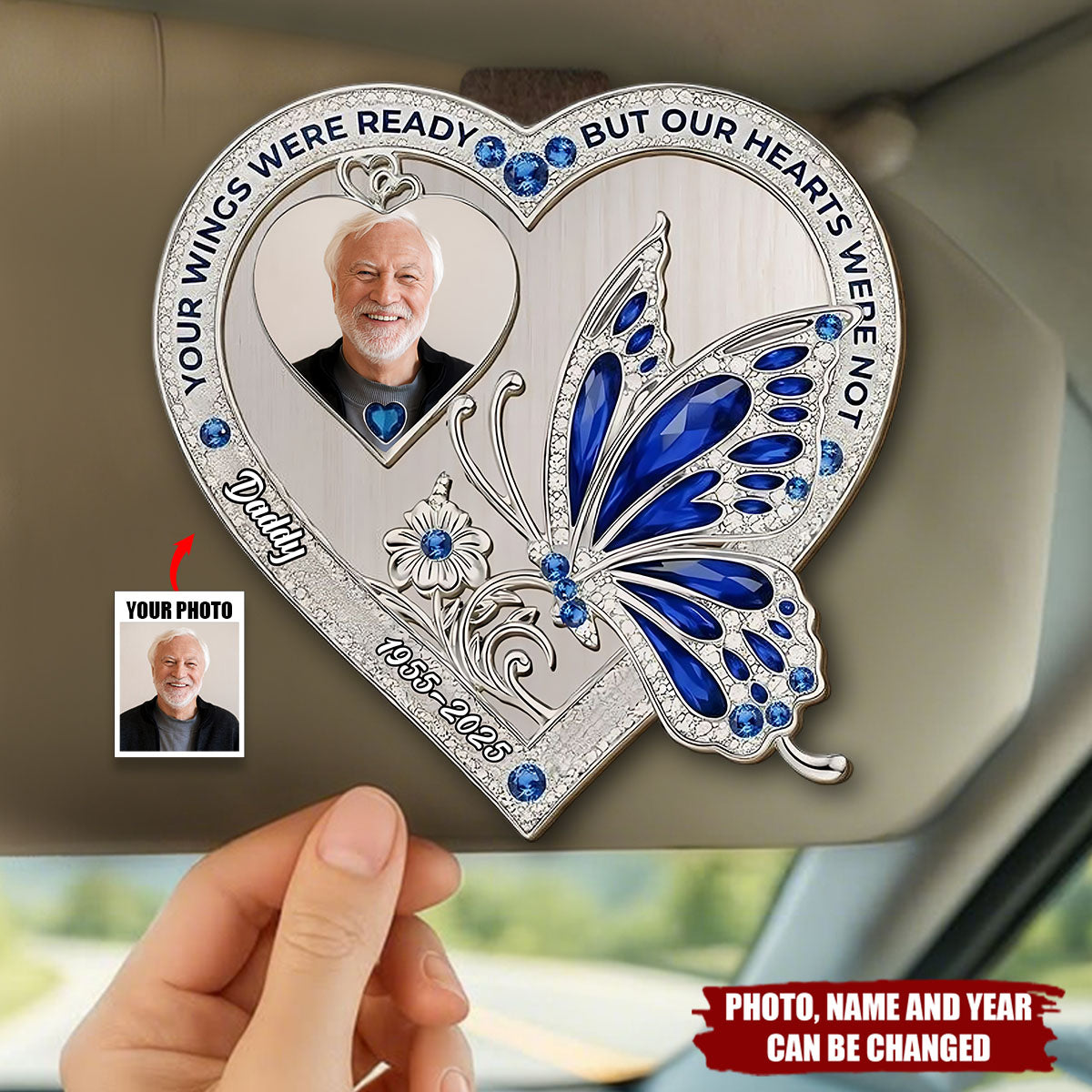 Your Wings Custom Photo - Personalized Custom Car Visor Clip