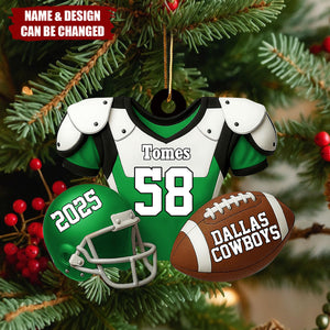 American Football Christmas - Personalized Custom Shaped Acrylic Ornament