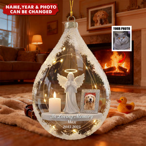 Custom Photo Pet Loss Memorial - Personalized Christmas Acrylic Ornament