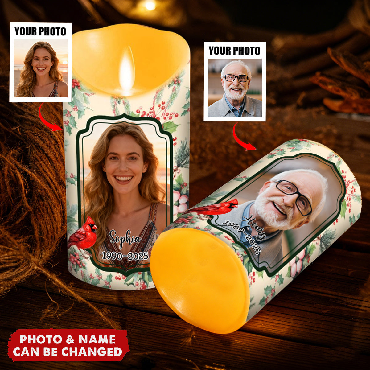 Love In Heaven - Personalized Custom LED Candle