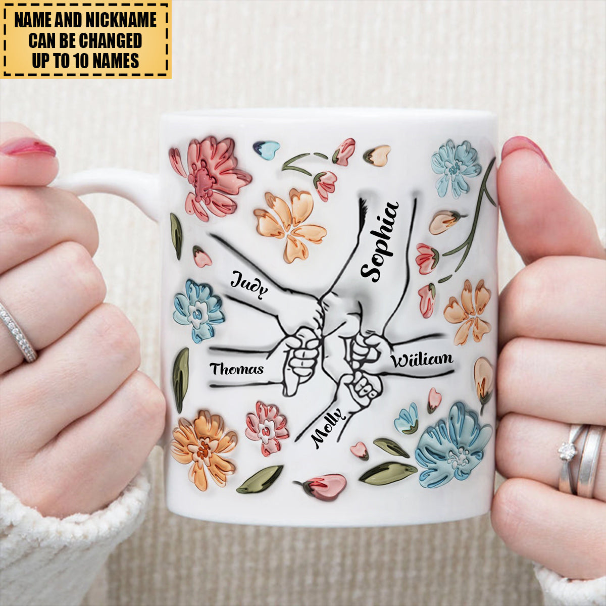 Hand In Hand, I Will Always Protect You - Gift For Mom, Grandma - Personalized Mug