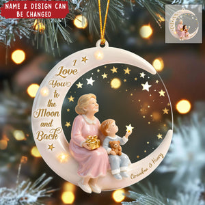 I Love You To The Moon And Back - Personalized 1-Layer Acrylic Ornament