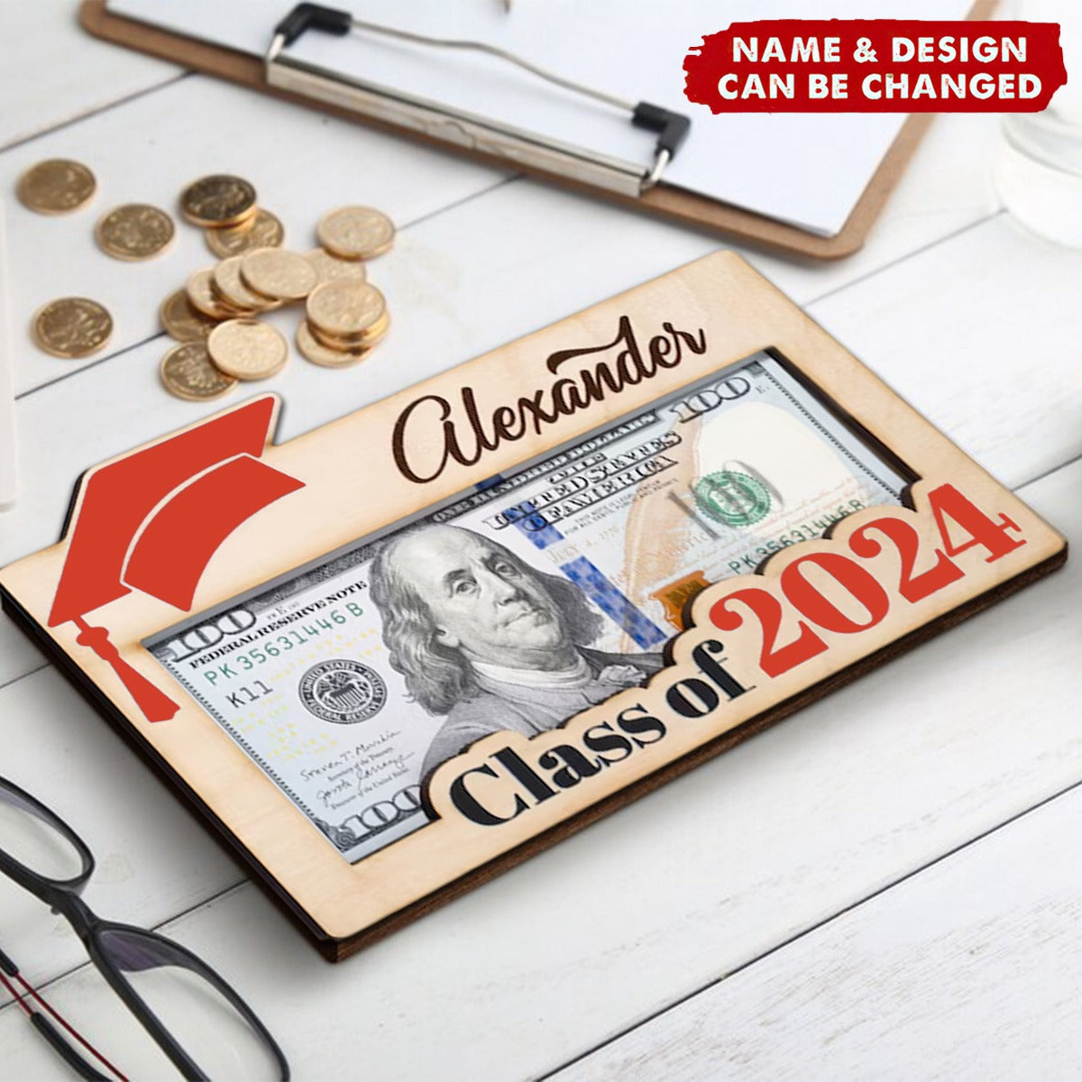 Graduation Money Holder - Personalized Graduation Gift Class of 2024