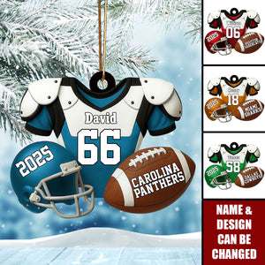 American Football Christmas - Personalized Custom Shaped Acrylic Ornament