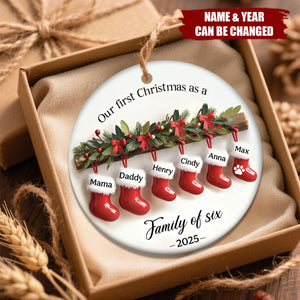 Baby's First Christmas Personalized Family Ceramic Ornament