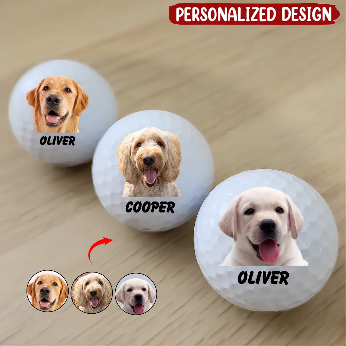 Personalized Dog Face Golf Balls: Father's Day gift for Dog Lovers and Golf Enthusiasts - Perfect Gift for Pet Owners, Golfers, and Dog Dads