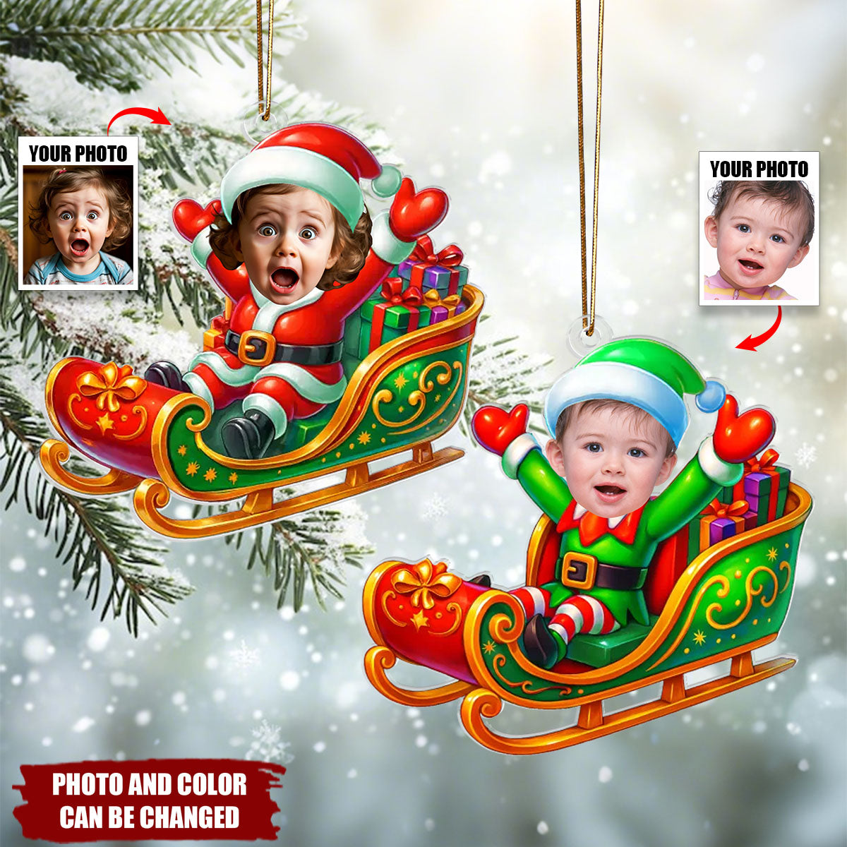 Christmas Magic Rider - Personalized Christmas Acrylic Ornament, Gift For Kid