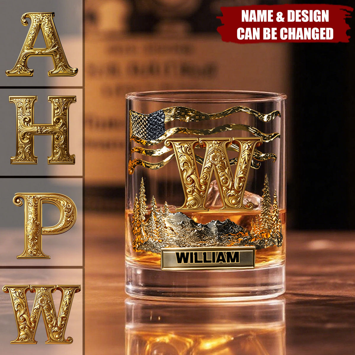 Alphabet Initial For Whiskey, Bourbon... Lovers - Personalized Whiskey Glass