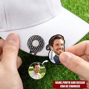 Personalized Face Photo Golf Character Golf Ball Marker Magnetic Hat Clip with Name Birthday Game Day Gift for Golf Players Lovers