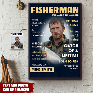 Man Cave Fishing Art - Personalized Poster, Gift For Fisher