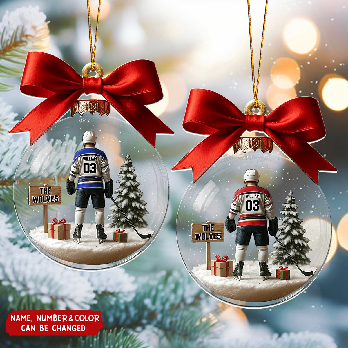 Hockey Team - Personalized Christmas Acrylic Ornament