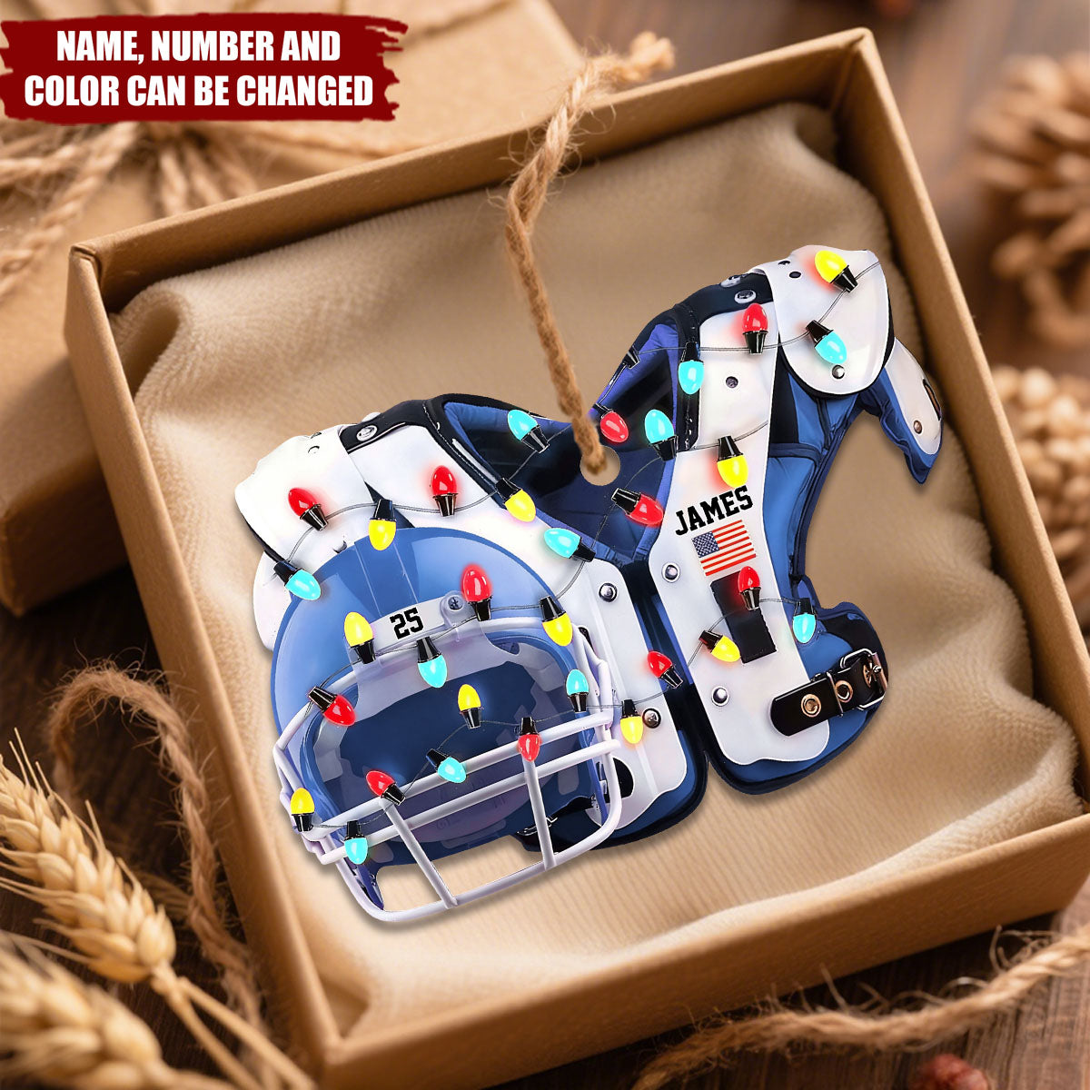 American Football - Personalized Christmas Acrylic Ornament