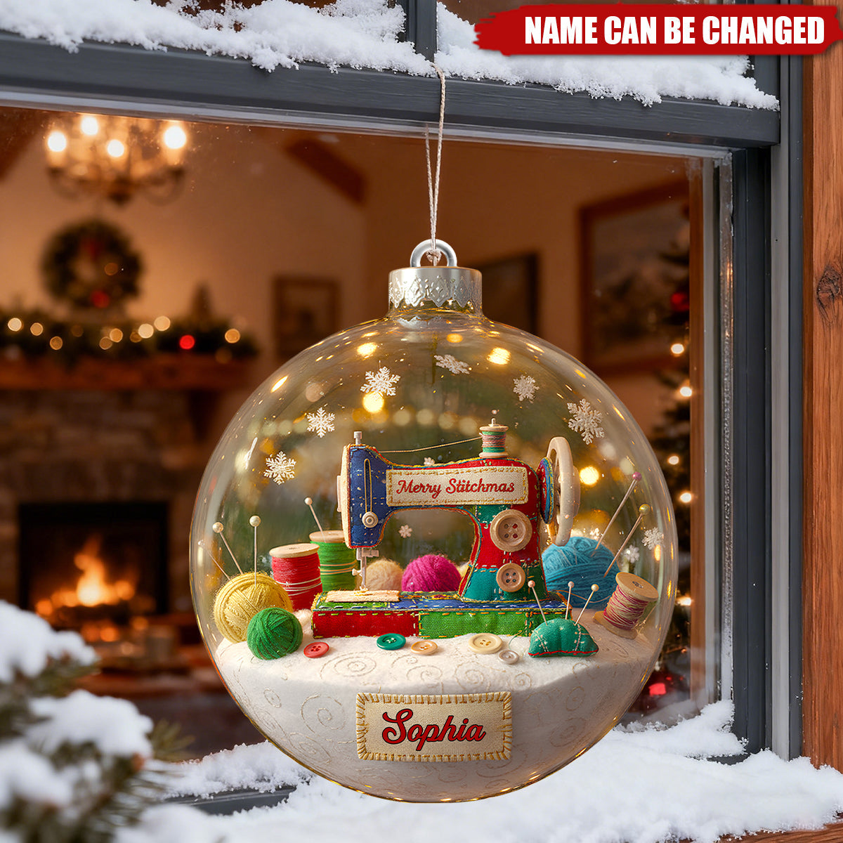 Merry Sewing - Personalized Christmas Acrylic Ornament
