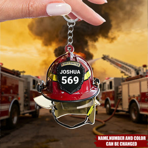 Firefighter Helmet - Personalized Acrylic Keychain
