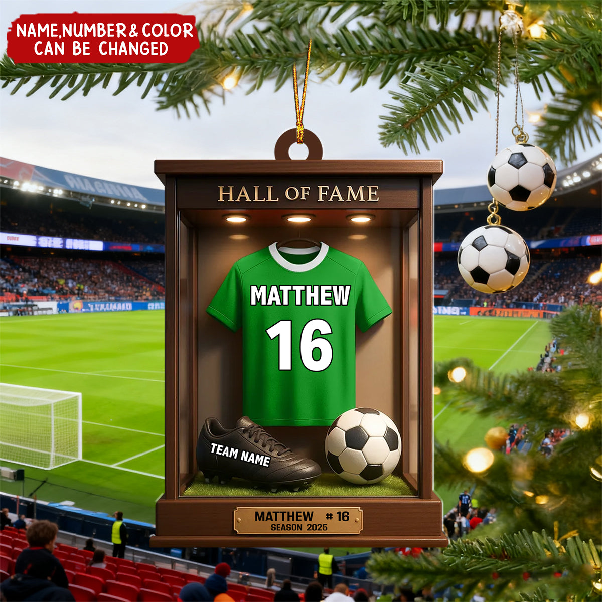 Soccer Jersey Hall of Fam - Personalized Christmas Acrylic Ornament