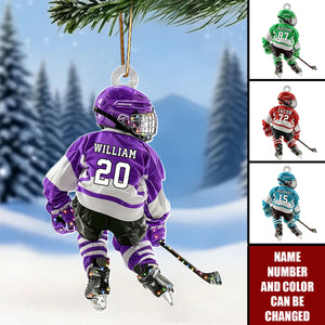 Hockey Player - Personalized Christmas Acrylic Ornament