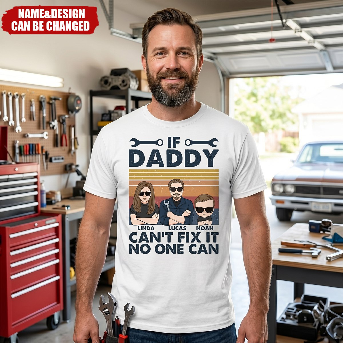 Father's Day Gifts, If Daddy Can't Fix It No One Can - Personalized Shirt - Gift For Dad, Step Dad
