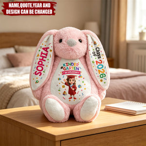Cute Graduation Kid Kindergarten Preschool - Personalized Soft Toy Bunny